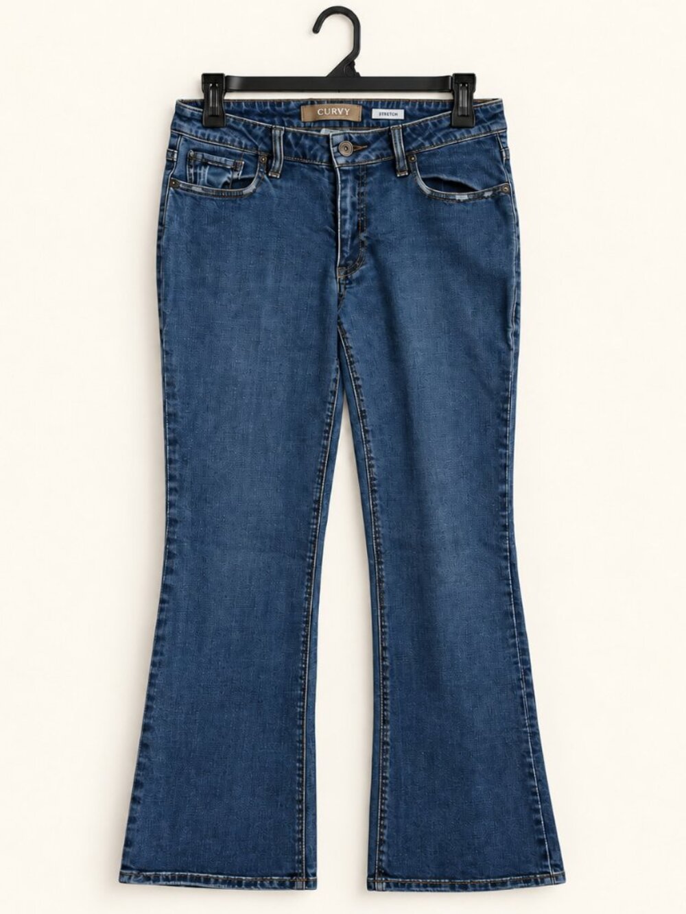 Old Navy Curvy Stretch Bootcut Jeans 8 Short Blue Denim